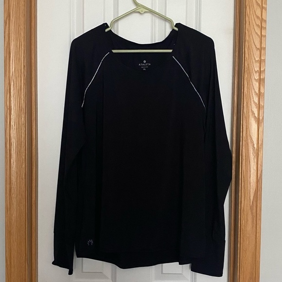 Athleta Exhilaration Black Long Sleeve Shirt Size XL - Picture 2 of 11